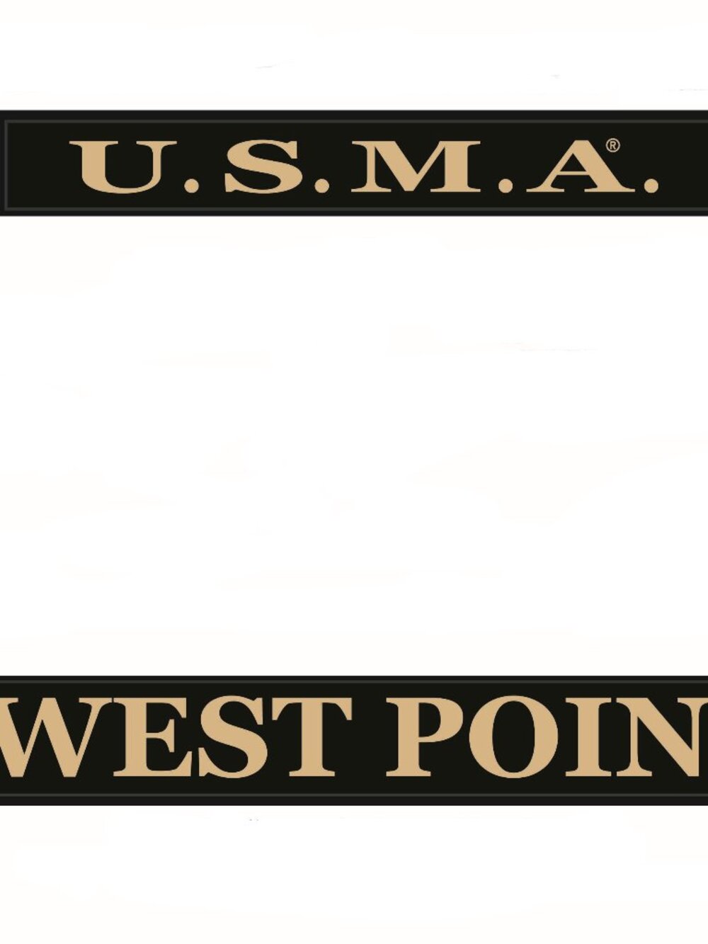 U.S.M.A. West Point Black Metal Tag Frame (Exclusive Design)